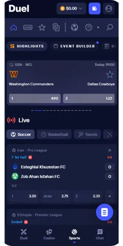 Rodzaje zakładów sportowych Duel Casino